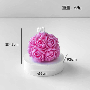 Venta al por mayor cera de soja Rosa novedad vela floral en forma de vainilla perfumada ecológica baja MOQ decoración del hogar boda Diwali Pascua - Product Image 2