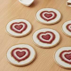 Posavasos Bordados con Cuentas Económicos para Mesa de Comedor, Hora del Té, Fiestas y Uso Diario en el Hogar por AALIYAN IMPEX - Product Image 1