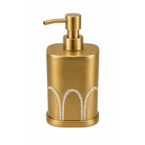 Dispensador de Jabón Metálico Antiguo al por Mayor, Botella Vintage con Grabado de Lirio Cala para Jabón Líquido, Bomba de Loción de Lujo con Acabado en Peltre - Product Image 3