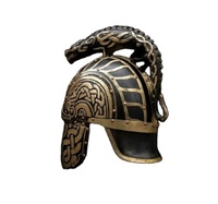 Casque de dragon en bronze antique plaqué or, fait main numériquement, léger, design celtique, armure de guerrier romain, objet de collection en métal