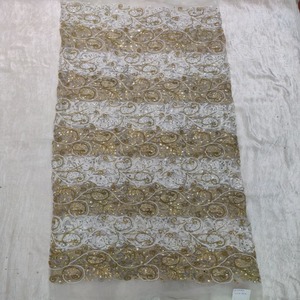 Best Quality Latest Fashion Nigerian Net <b>Lace</b> Fabric With Embroidery & Stone Work On Floral Pattern Anti-static Fabric Partywear - Product Image 1