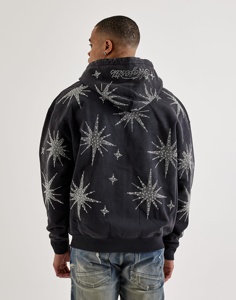 Sudadera con capucha de alta calidad, de tejido grueso, con lavado ácido, 100% algodón French Terry, impresión DTG y lavado Monkey Wash, con cremallera y pedrería. - Product Image 6