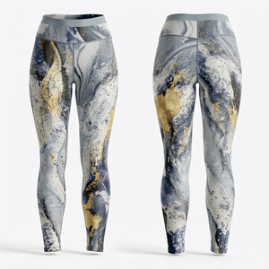 Legging de sport élégant et luxueux pour femme, imprimé intégral personnalisé, taille haute, sans couture, pour la gym, la course et l'entraînement, effet push-up - Product Image 4