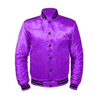 OEM Custom High Quality Men's College Baseball Bomber <b>Jacket</b> Thin Varsity Leather Stand Chenille Embroidery Letterman Style - Product Image 2