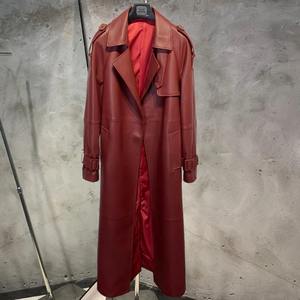 En stock manteau en cuir de mouton véritable gaufré croco pour dames veste longue coupe-vent imperméable - Product Image 4