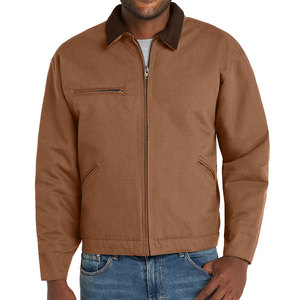 Veste de travail pour homme, best-seller automne/hiver du fabricant - Toile marron rétro, fermeture à boutons robustes et grande poche - Product Image 5