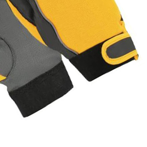 Guantes de Trabajo de Seguridad de Cuero Sintético Amarillo Gris con Palma Texturizada y Muñequera Ajustable - Product Image 2