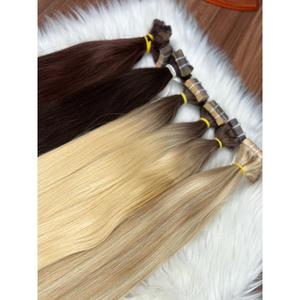 Extensions de cheveux naturels indiens Remy, double trame, lisses, couleur chocolat brun blond - Product Image 6