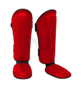 Custom Logo Professional Protection Muay Thai <b>Shin</b> <b>Guards</b> Kids Adults Elasticated Breathable <b>MMA</b> Boxing Grappling PU Leather - Product Image 3