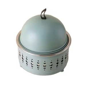 Chaffing Dish Mint Blue Dome Lid Perforated Cutout Base Food Warmer Pot For Home Hotel Table <b>Top</b> Serving Chaffing Dish - Product Image 1