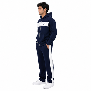 High Quality Blank Color Oversized Men's Zip Hoodies & Flare Sweatshirts & pants set Unisex Plus size tracksuit & Joggers Set - Product Image 4