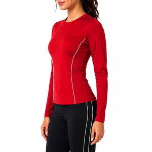 Sportswear Athletic Compression Women Sweat-Wicking <b>Long</b> <b>Sleeve</b> Shirt Casual Outdoor Fitted Tight Knitted Workout Shirt - Product Image 3