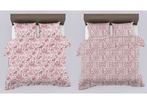 ผ้าปูที่นอนผ้าฝ้าย 100% แบบกลับด้านได้ พร้อมปลอกหมอน 2 ใบ |   ลายเพชรเพสลีย์ |   ผ้าปูที่นอน 500TC เป็นมิตรกับสิ่งแวดล้อม ทันสมัย นุ่ม ระบายอากาศได้ดี สีไม่ซีดจาง - Product Image 3