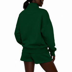 Conjunto deportivo informal para mujer al por mayor, conjunto de sudadera con capucha y pantalones cortos, ropa de gimnasio personalizada - Product Image 2