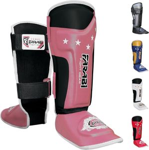 Espinilleras Farabi Sports de EVA y Cuero PU para Muay Thai, para Niñas y Niños, para Entrenamiento de MMA, Boxeo y Taekwondo, con Cierre de Velcro - Product Image 1