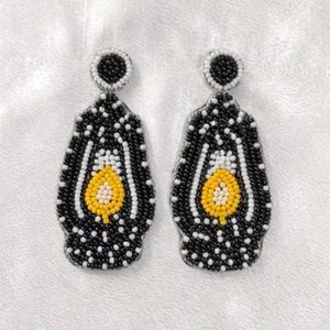 Halloween Beaded "Boo" Earrings Tricolor Butterfly Pearl Seed Bead Fine Jewelry Accessories - Product Image 6