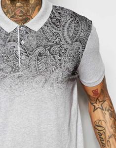 Men's Printed <b>Polo</b> <b>Shirt</b> Short Sleeve Knitted Cotton Blend <b>Vintage</b> Pattern Contrast Collar Casual Wear - Product Image 1