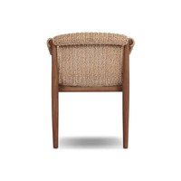 Chaise de salle à manger moderne en teck de qualité export, avec coussin en rotin tressé à la main, fauteuil léger et imperméable pour appartement, restaurant, maison