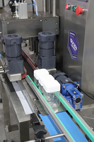 Machine de bouchage semi-automatique de bureau à 1 à 4 buses pour bouteilles PET de boissons, flacons et gels, 600-1800 BPH, contrôle PLC, haute précision