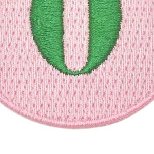 Pretty Girl Number 0 <b>Patch</b> Pink & Green Embroidered Round Applique Iron On Sew On Badge <b>for</b> <b>Jackets</b> Bags Hats DIY Clothing - Product Image 4
