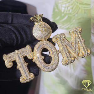 Custom " ANDY " <b>Name</b> Pendant Moissanite Diamond Cuban Link <b>Chain</b> Hip Hop Iced Out Necklace For Men Women - Product Image 4