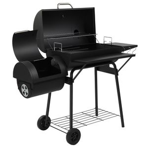 Griglia BBQ da Esterno a Barile con Area di 557 Pollici Quadrati In. Griglia Affumicatrice Offset Salvaspazio per Patio e Campeggio - Barbecue a Carbone Pronto all'Uso - Product Image 4