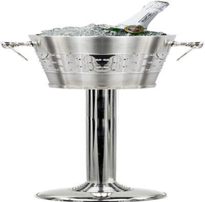 Seau à glace classique en acier inoxydable à parois cannelées avec couvercle assorti sécurisé, capacité 5L, design portable, vente en gros disponible - Product Image 3