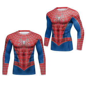 For Custom Printed Knitted Bjj Rash Guard Sublimated Manufacturer Your Own Mma Uv Protect <b>Men</b> Colorful Long T-shirt - Product Image 3