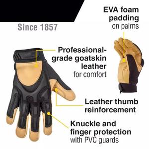 Gants de travail de sécurité en caoutchouc mousse latex enduit, anti-vibrations, en caoutchouc synthétique TPR - Product Image 2