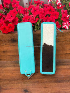 El más nuevo hecho a mano de cuero de vaca resistente al calor turquesa rizador de hierro caso mujeres occidentales perfecto organizador de viaje para herramientas para el cabello - Product Image 4