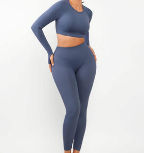 Ensemble de yoga sans couture personnalisé pour femmes, leggings de sport et soutien-gorge de sport, haute respirabilité, ensembles de sport pour femmes avec option de logo - Product Image 3