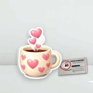 แก้วกาแฟรูปหัวใจพร้อมลายหัวใจสีชมพู แผ่นแม่เหล็กสำหรับต่อขนตาสำหรับช่างต่อขนตา อะคริลิคแบบกำหนดเอง - Product Image 6