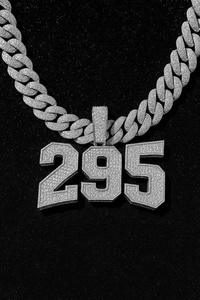 Collar de Cadena Cubana Chapado en Oro de 10k y 22k para Hombre con Colgante de Dólar de Moissanita Estilo Hiphop - Product Image 3