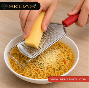 SKUAS Stainless Steel <b>Cheese</b> <b>Grater</b> with Red Plastic Handle 26.5 Cm Length Durable Ergonomic Hand Wash Only Kitchen Tool - Product Image 5