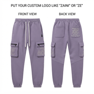 กางเกงจ็อกเกอร์ผ้าฟลีซพรีเมียมสำหรับผู้ชาย ZAINI 340 GSM กางเกงวอร์มแบบมีเชือกผูก น้ำหนักเบา ดีไซน์จีบด้านหน้า ทรงเข้ารูป - Product Image 1
