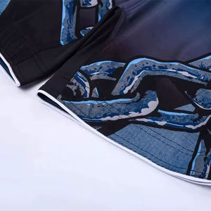 Shorts de combat personnalisés en promotion, imprimés numériquement, en maille durable 100 % polyester, séchage rapide, pour boxe et MMA, avec logo - Product Image 3