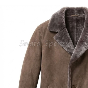 Sherpa Style Luxury Design <b>Men's</b> <b>Shearling</b> Leather <b>Jacket</b> Heavyweight Waterproof Stand Eco-Friendly Vintage Faux Fur <b>Jackets</b> - Product Image 4