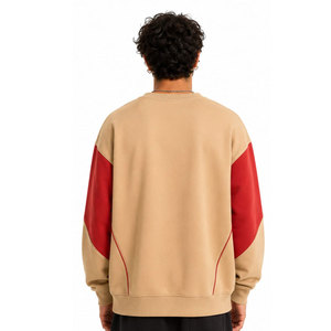 Men's Custom logo Cotton Washed Embroidered Crop Sweat Shirt Blank Oversized Drop Shoulder Crewneck Sweatshirt for Men - Product Image 3