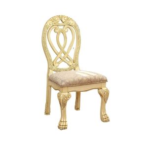 Vintage bianco in legno massello sedie da pranzo formale maestoso Design tradizionale con intricati dettagli intagliati sedia laterale Set di 2 - Product Image 2