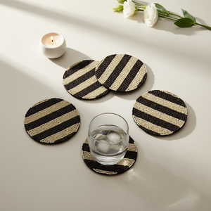Handmade Eco-Friendly Glass Beads Floral <b>Coasters</b> Red <b>White</b> Fabric Traditional Chinese Design - Product Image 4