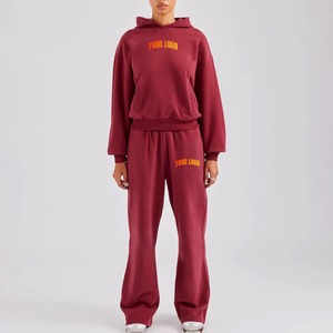 Conjunto Deportivo Casual de Dos Piezas para Mujer, Invierno, 100% Algodón, Manga Larga, con Cordón Ajustable, Alta Calidad - Product Image 4