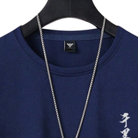 Heren marineblauw T-shirt met grafische print, ronde hals en korte mouwen, berglandschap ontwerp, casual streetwear, groothandel kleding