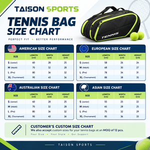 Premium TAISON SPORTS 600D PU Tennis Bag 500 GSM Burgundy Racket <b>Backpack</b> <b>Gold</b> Zipper 30-40L Multi Panel Design Custom Heat - Product Image 3
