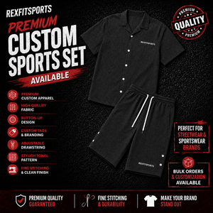 REXFIT SPORTS 2026 Custom Mens Black Nylon Windbreaker Set Full <b>Zip</b> Stand Collar Jacket and Drawstring <b>Shorts</b> Custom Streetwear - Product Image 1