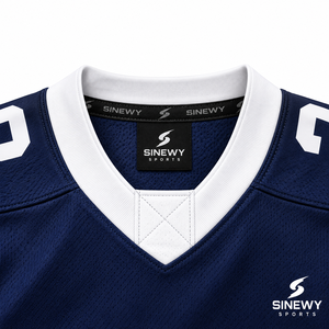Maillot de hockey sur glace pour homme SINEWY SPORTS, manches longues, col en V, sublimé, polyester 400g, évacuation de l'humidité, automne, nom d'équipe personnalisé - Product Image 5