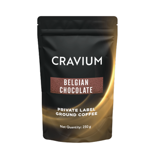 Café moulu aromatisé au chocolat belge 250 g Marque privée Torréfaction moyenne Caféiné Saveur sucrée - Product Image 1