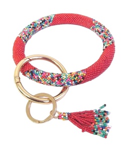 Porte-clés de luxe fait main Nouveau design Tendance Fantaisie Broderie Perlée Multicolore Voiture Vélo USB Sac à main Décoratif Utilisation Classique - Product Image 1