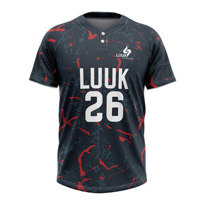 Camiseta de Uniforme de Béisbol de 2 Botones con Nombre, Número y Logotipo Personalizados para Clubes y Ligas, Pedidos al por Mayor y de Proveedores OEM - Product Image 2