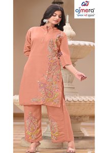 Traje Kurti de Diseñador para Mujer, Estilo Étnico Tradicional, Elegante, para Fiestas, Bodas, Oficina, Corte Regular, Elástico, de Secado Rápido - Product Image 2