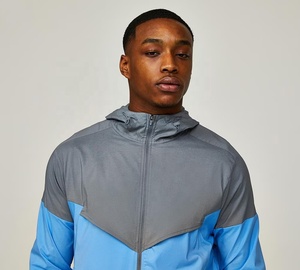 Veste d'hiver décontractée pour homme, imperméable, coupe-vent, à capuche, zippée, respirante, avec logo sur le devant - Product Image 4